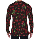 Cherry Fruit Pattern Print Men's Long Sleeve T-Shirt