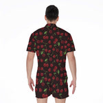 Cherry Fruit Pattern Print Men's Rompers