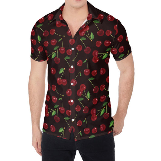 Cherry Fruit Pattern Print Men's Shirt