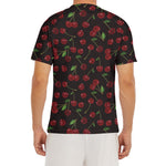 Cherry Fruit Pattern Print Men's Short Sleeve Rash Guard