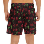 Cherry Fruit Pattern Print Men's Split Running Shorts