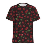 Cherry Fruit Pattern Print Men's Sports T-Shirt