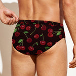 Cherry Fruit Pattern Print Men's Swim Briefs