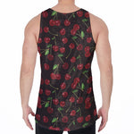 Cherry Fruit Pattern Print Men's Velvet Tank Top