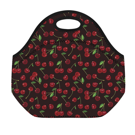 Cherry Fruit Pattern Print Neoprene Lunch Bag