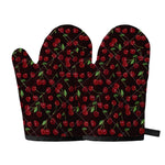 Cherry Fruit Pattern Print Oven Mitts