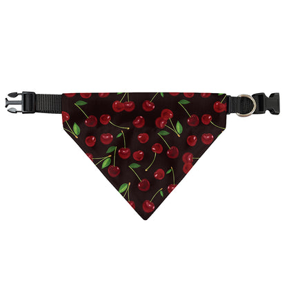 Cherry Fruit Pattern Print Over The Collar Dog Bandana