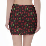Cherry Fruit Pattern Print Pencil Mini Skirt