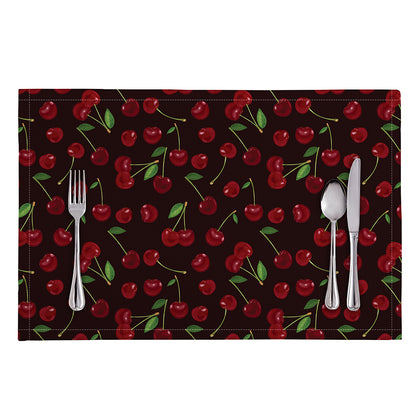 Cherry Fruit Pattern Print Placemat