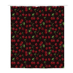 Cherry Fruit Pattern Print Polyester Shower Curtain