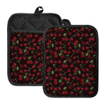 Cherry Fruit Pattern Print Pot Holders With Pocket