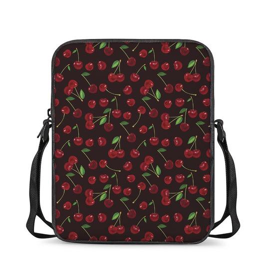 Cherry Fruit Pattern Print Rectangular Crossbody Bag