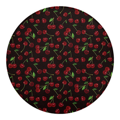 Cherry Fruit Pattern Print Round Blanket