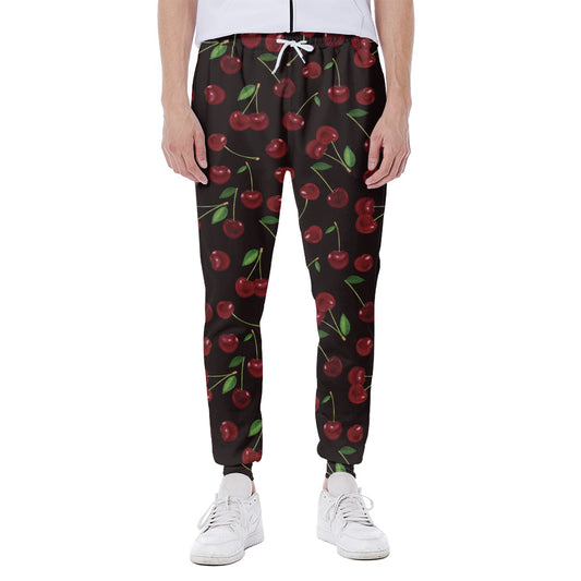 Cherry Fruit Pattern Print Scuba Joggers