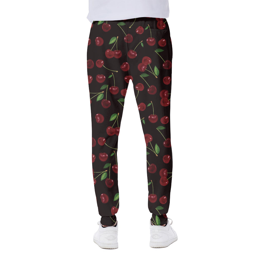 Cherry Fruit Pattern Print Scuba Joggers