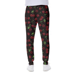Cherry Fruit Pattern Print Scuba Joggers