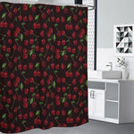 Cherry Fruit Pattern Print Shower Curtain