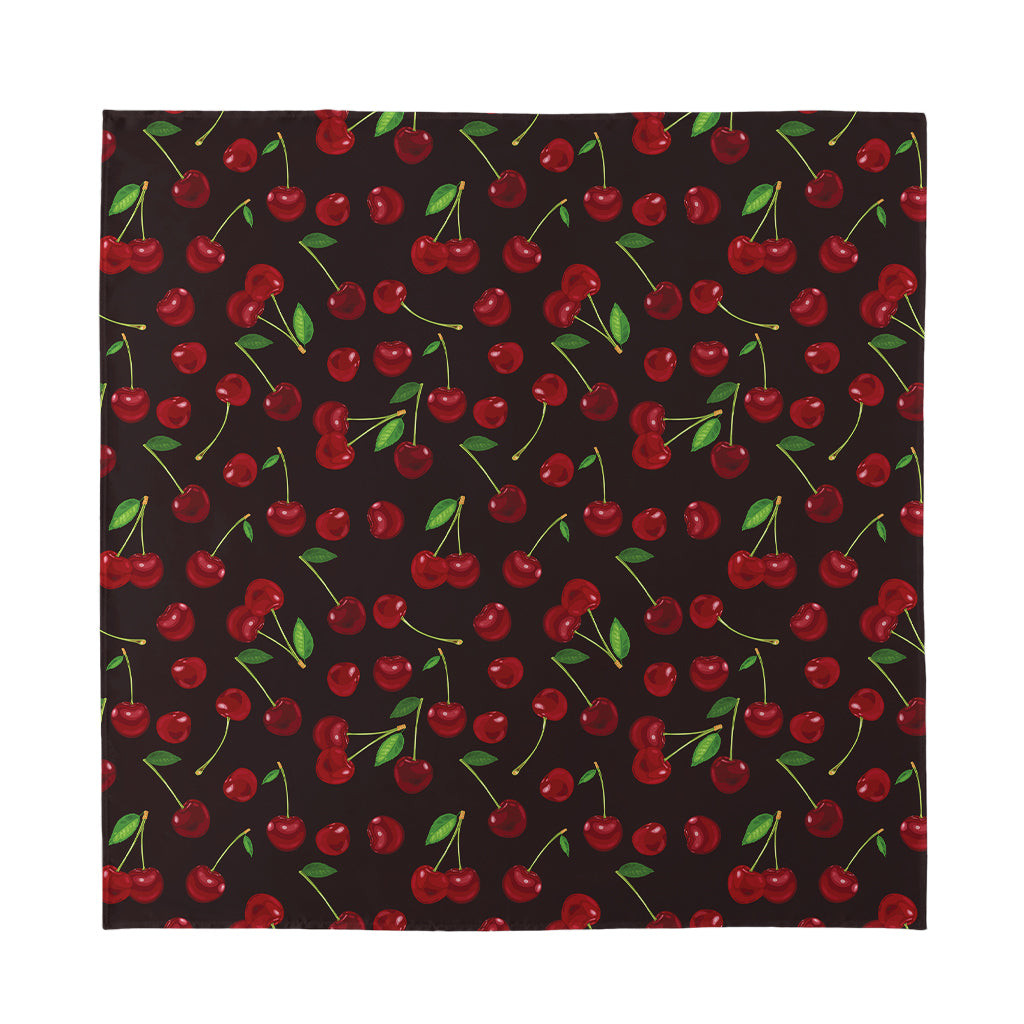 Cherry Fruit Pattern Print Silk Bandana