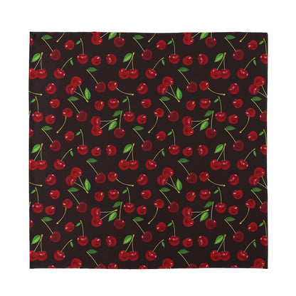 Cherry Fruit Pattern Print Silk Bandana