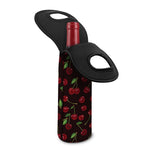 Cherry Fruit Pattern Print Single Neoprene Wine Tote