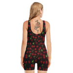 Cherry Fruit Pattern Print Sleeveless One Piece Swimsuit
