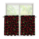 Cherry Fruit Pattern Print Tier Curtains