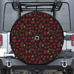Cherry Fruit Pattern Print Tire Cover With Camera Hole