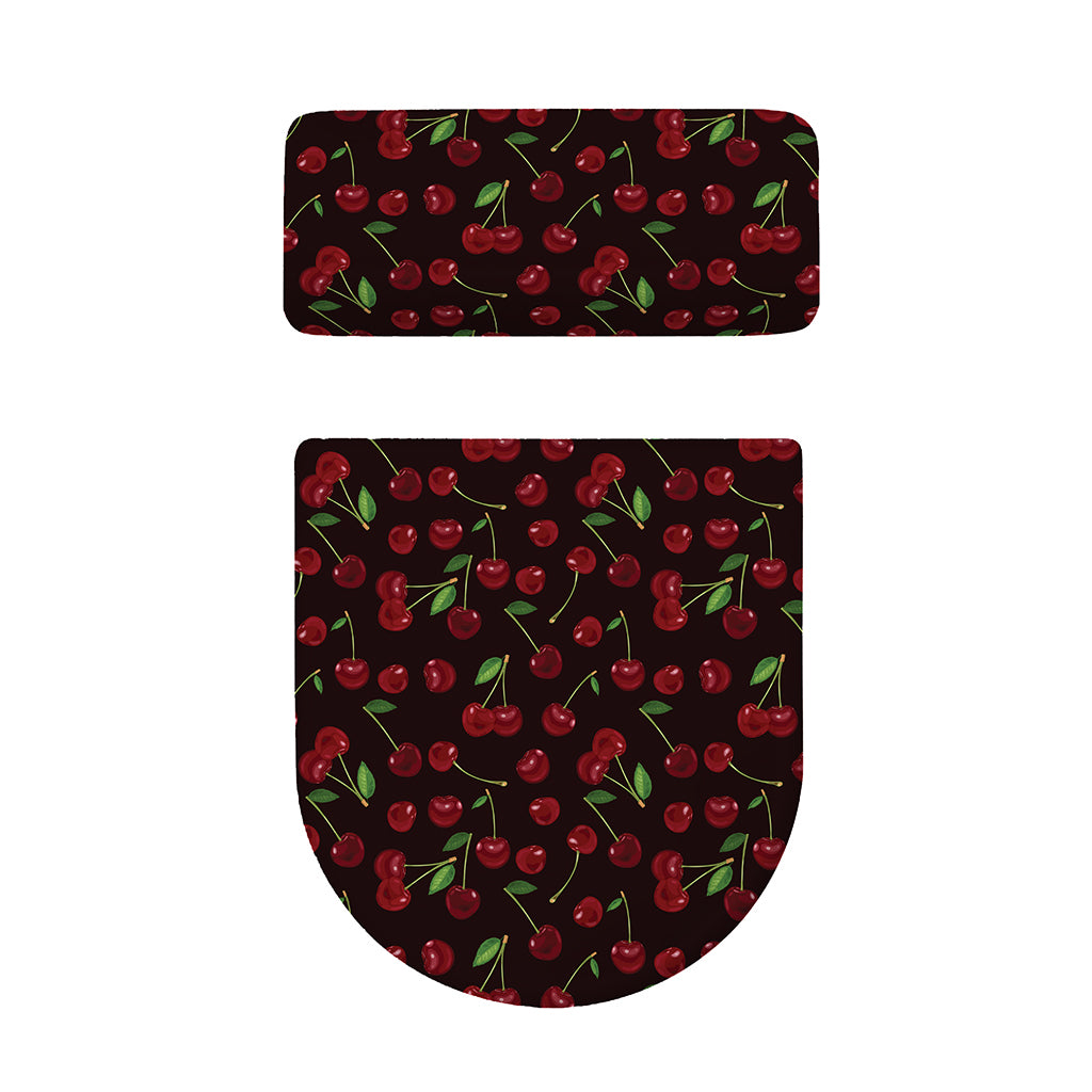 Cherry Fruit Pattern Print Toilet Lid And Tank Cover Set