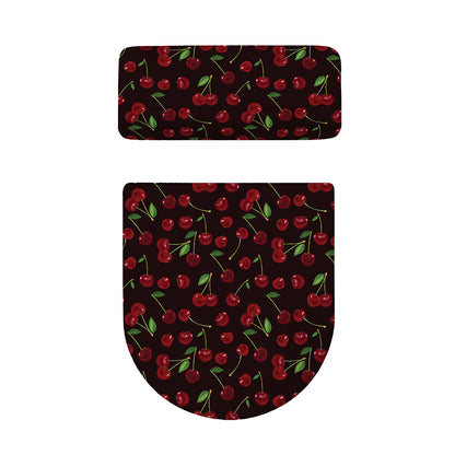 Cherry Fruit Pattern Print Toilet Lid And Tank Cover Set