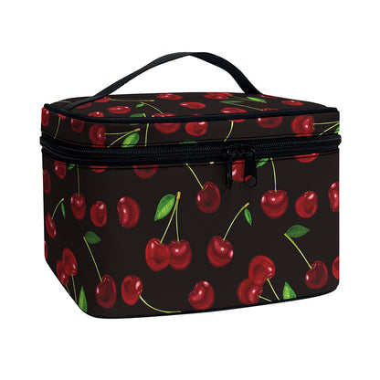 Cherry Fruit Pattern Print Travel Makeup Bag