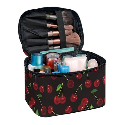 Cherry Fruit Pattern Print Travel Makeup Bag