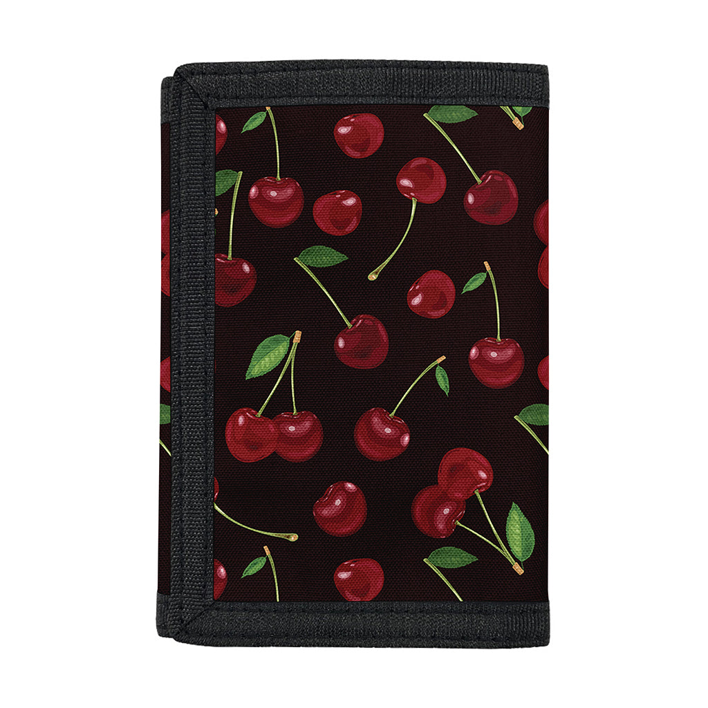 Cherry Fruit Pattern Print Trifold Wallet