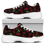 Cherry Fruit Pattern Print White Chunky Shoes