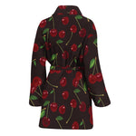 Cherry Fruit Pattern Print Women's Bathrobe