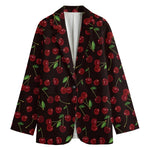 Cherry Fruit Pattern Print Women's Cotton Blazer
