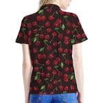 Cherry Fruit Pattern Print Women's Polo Shirt