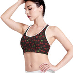 Cherry Fruit Pattern Print Women's Sports Bra