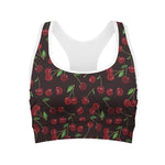 Cherry Fruit Pattern Print Women's Sports Bra