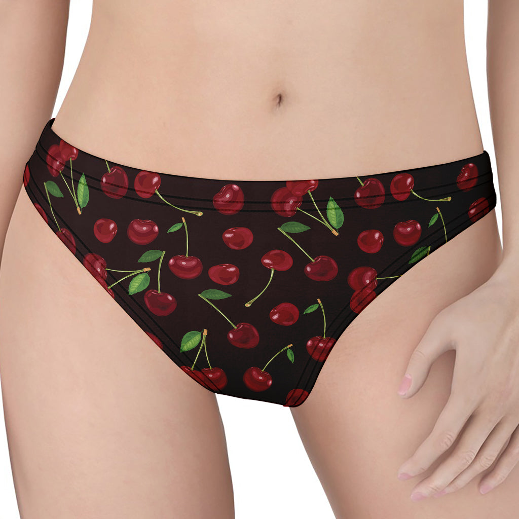 Cherry Fruit Pattern Print Women's Thong