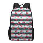 Cherry Striped Pattern Print 17 Inch Backpack