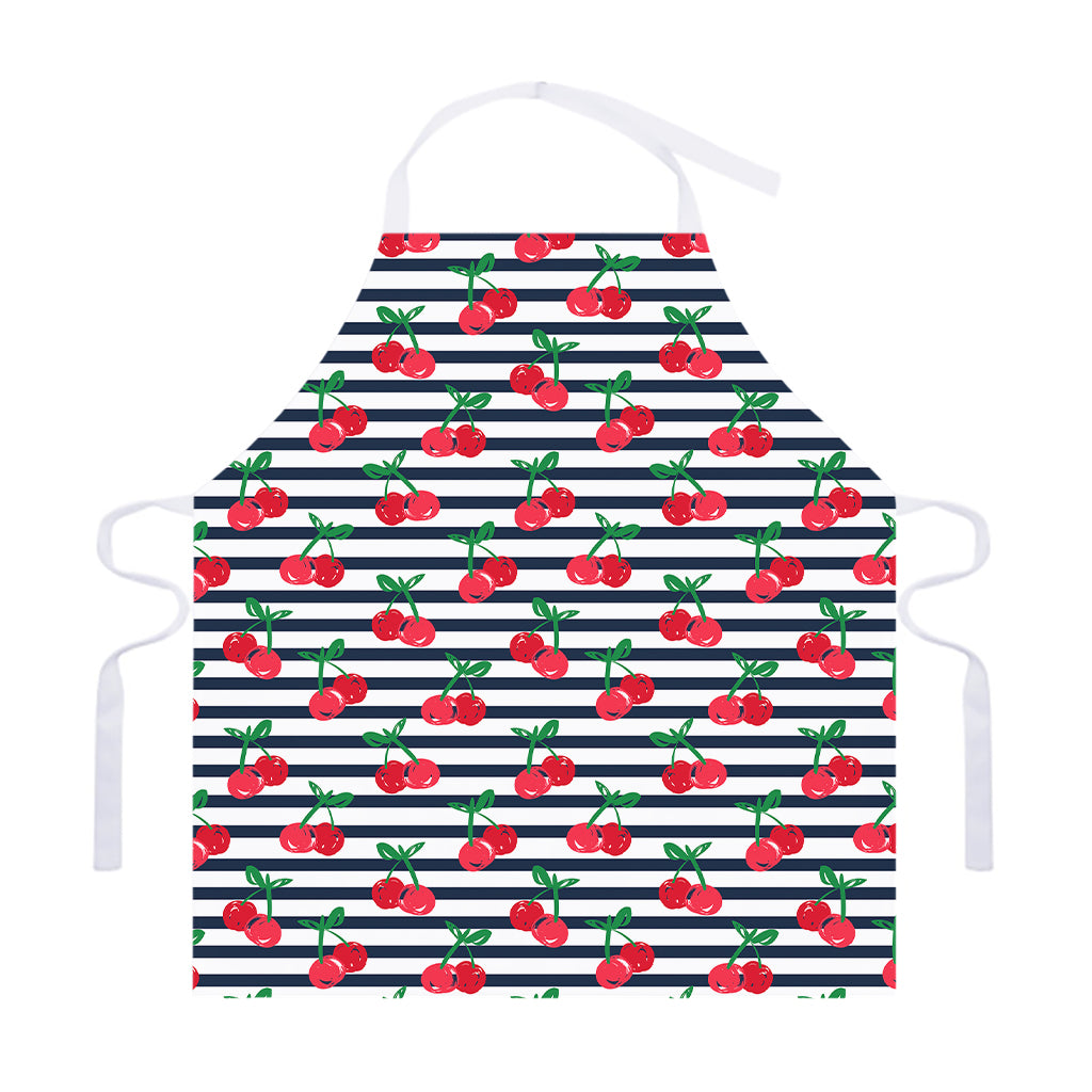 Cherry Striped Pattern Print Adjustable Apron