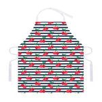 Cherry Striped Pattern Print Adjustable Apron