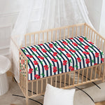 Cherry Striped Pattern Print Baby Crib Sheet