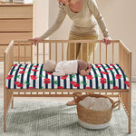 Cherry Striped Pattern Print Baby Crib Sheet