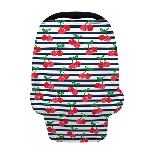 Cherry Striped Pattern Print Baby Seat Cover
