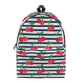 Cherry Striped Pattern Print School Backpack