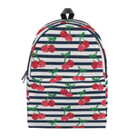 Cherry Striped Pattern Print Backpack