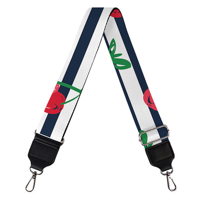 Cherry Striped Pattern Print Bag Strap