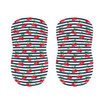 Cherry Striped Pattern Print Bar Stool Covers
