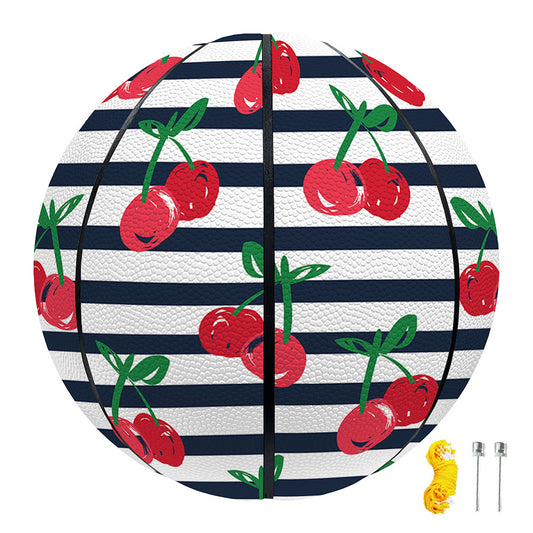 Cherry Striped Pattern Print Basketball